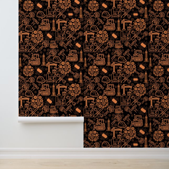 black and brown Architectural Blueprint Engineer Wallpaper (Application)