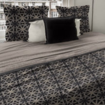 Black and Brown Art Deco Geometric Star Pattern