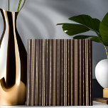 Black and Brown Bamboo Look Striped Tile<br><div class="desc">The brown stripes on this dramatic black tile have been digitally made to resemble bamboo. It is ideal for a decor featuring a natural look. Original design by generative artist Judi Suni Hall for Gingezel.</div>