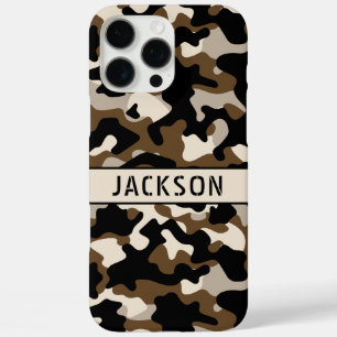 Black and Brown Camouflage Personalised iPhone 16 Pro Max Case
