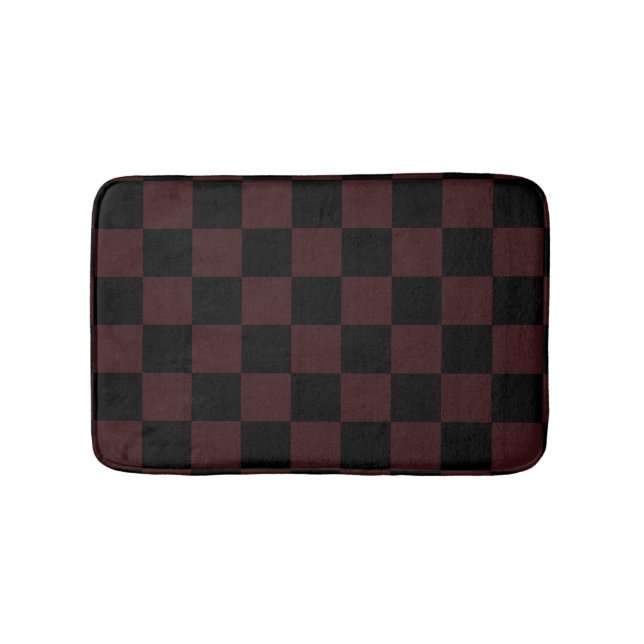Black and Brown Checkered Bath Mat (Front)