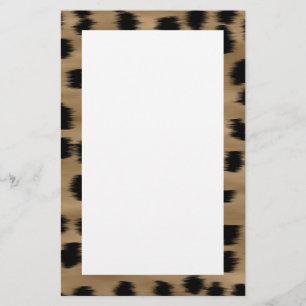 Black and Brown Cheetah Print Pattern. Stationery