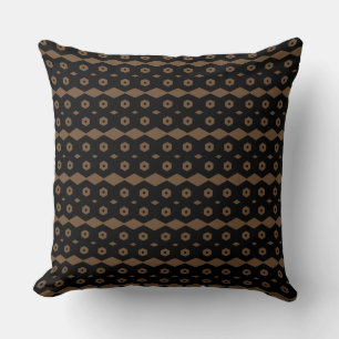 Black and Brown Geometric Pattern Cushion