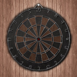 Black and Brown Leather Print Dartboard