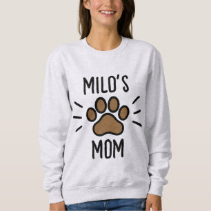 Black and Brown Paw Print Dog’s Name Mum Sweatshirt