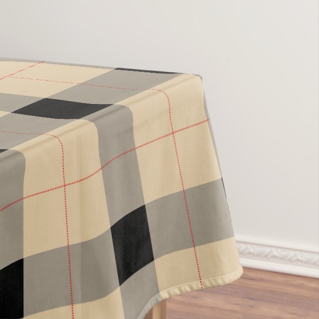 Black and brown Plaid / tartan pattern table cloth (In Situ)