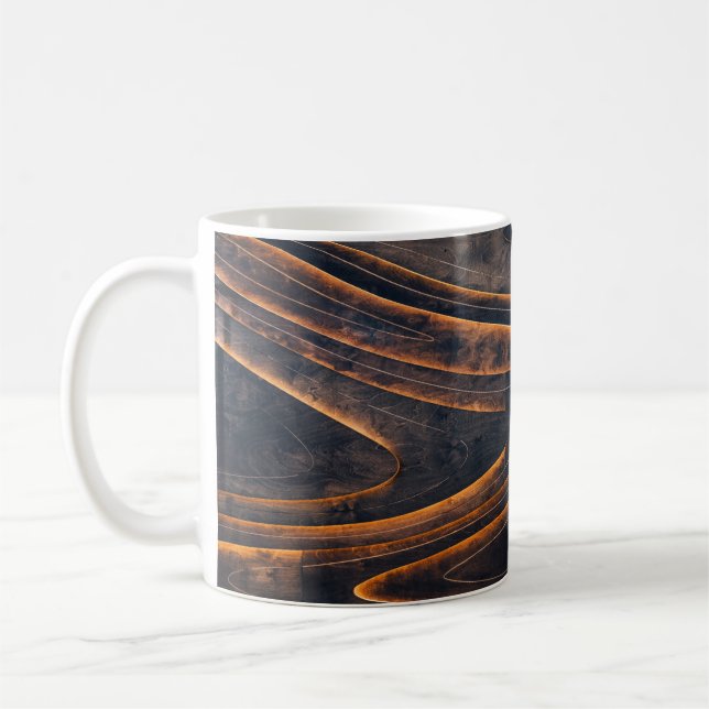 Black and brown spiral stairs coffee mug (Left)