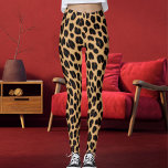 Black And Brown Spots Pattern Safari Leopard Skin Leggings<br><div class="desc">Unleash your wild side with our leopard print leggings! Made from soft,  stretchy fabric,  it's perfect for yoga,  gym sessions,  or casual wear. Personalize (optional) with your own image for a unique touch. Elevate your workout style today!</div>