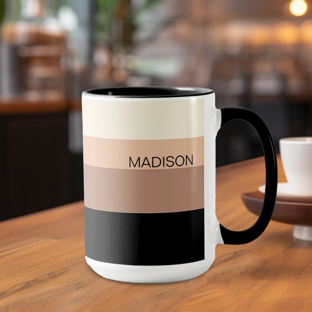 Black and Brown Striped Personalised mug (Creator Uploaded)