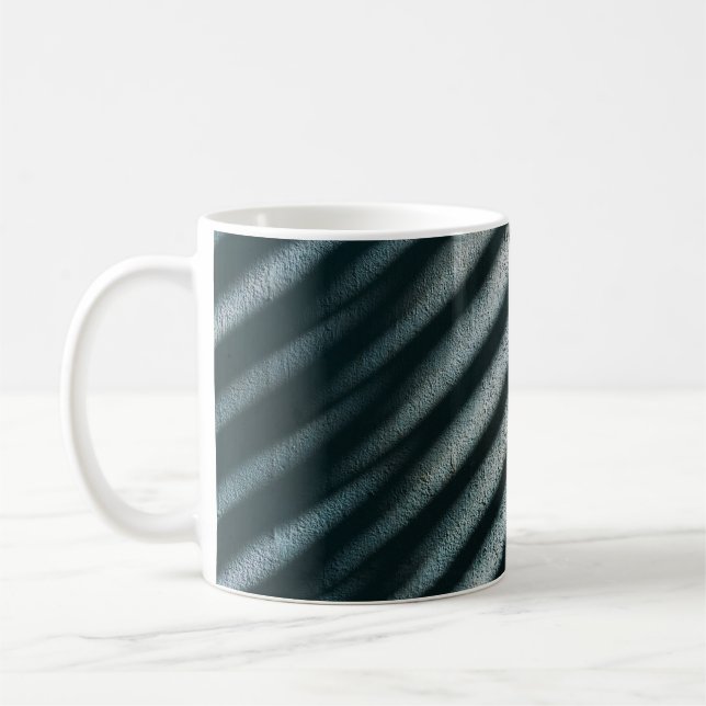 BLACK AND BROWN STRIPED TEXTILE COFFEE MUG (Left)