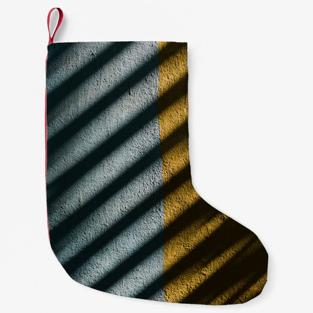 BLACK AND BROWN STRIPED TEXTILE SMALL CHRISTMAS STOCKING (Front)