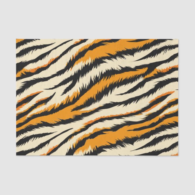 Black and Brown Tiger Stripes Pattern  Tissue Paper (Front)
