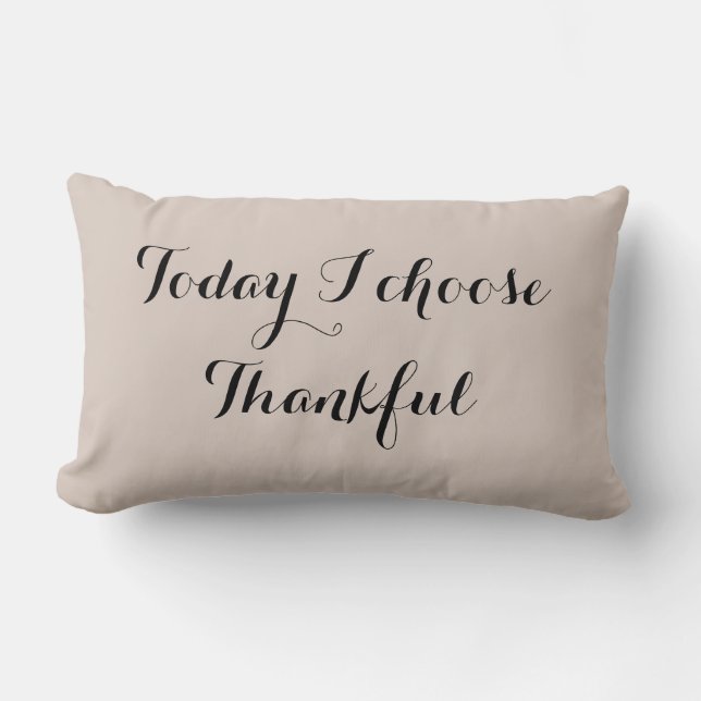 Black and Buff Thankful Lumbar Cushion (Front)