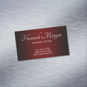 Black and Burgundy Elegant Ombre Magnetic Business Card
