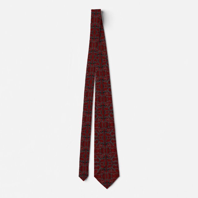 Black and Burgundy Neck Tie (Back)