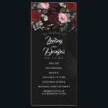 Black and Burgundy Red Floral Wedding Programs Programme<br><div class="desc">Black and burgundy red boho fall wedding programs</div>