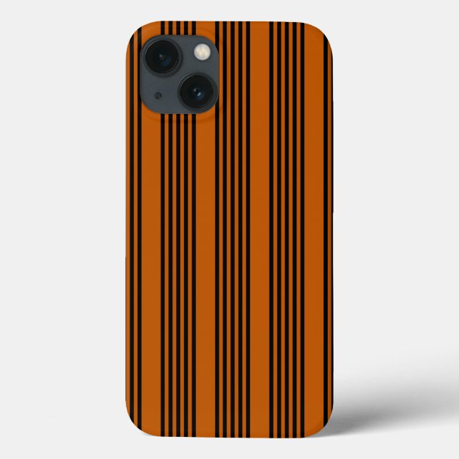 Black and burnt orange five stripe pattern Case-Mate iPhone case (Back)