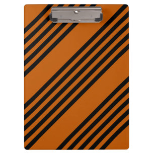 Black and burnt orange five stripe pattern clipboard