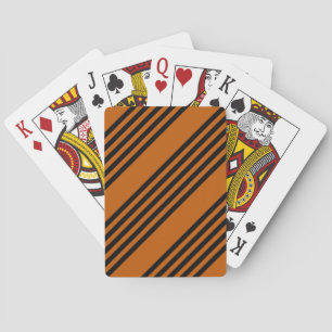 Black and burnt orange five stripe pattern playing cards