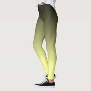 Black and Canary Yellow Ombre Pattern Leggings