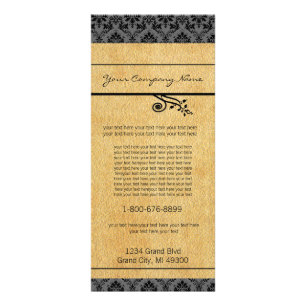 Black and Carmel Damask Rack Card