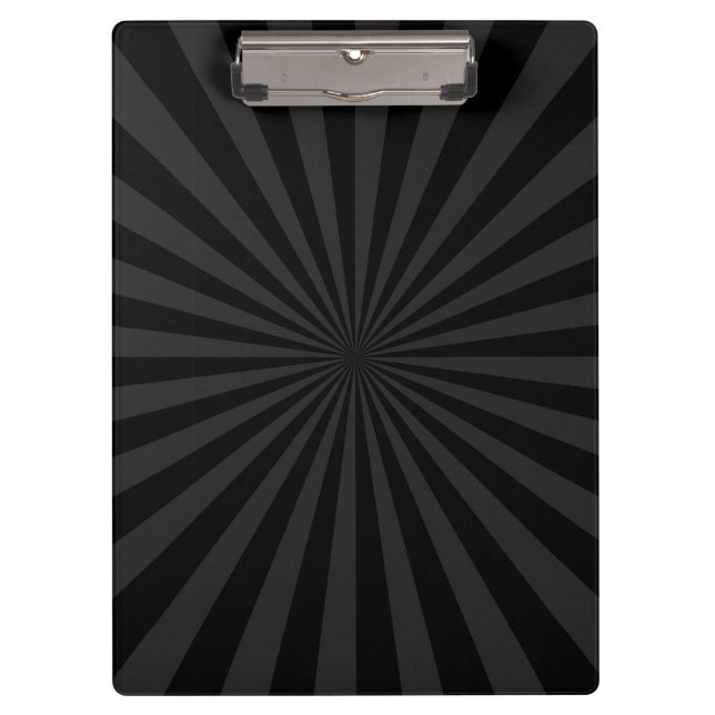 Black and Charcoal Burst Decor Customise This Clipboard (Front)
