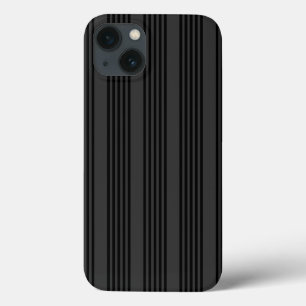 Black and charcoal five stripe pattern iPhone 13 case