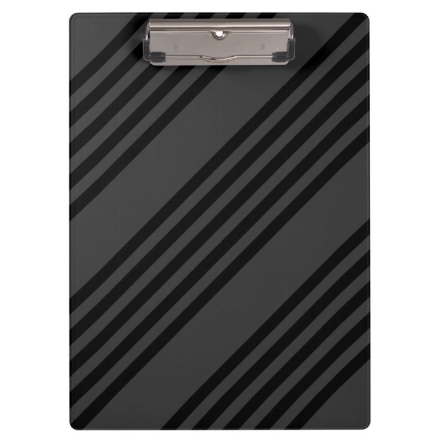 Black and charcoal five stripe pattern clipboard (Front)