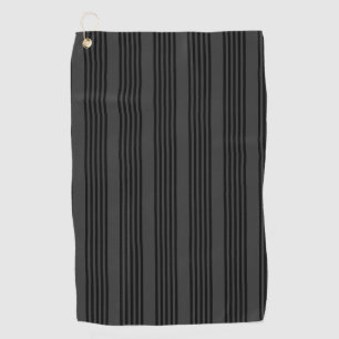 Black and charcoal five stripe pattern golf towel