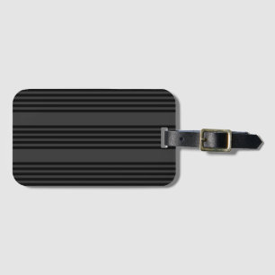 Black and charcoal five stripe pattern luggage tag