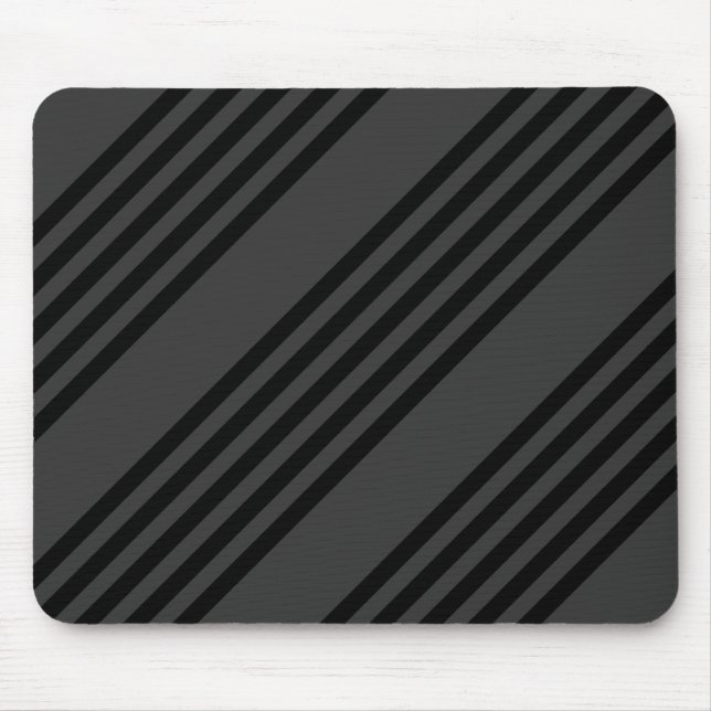 Black and charcoal five stripe pattern mouse pad (Front)