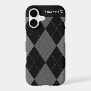 Black and Charcoal Grey Argyle