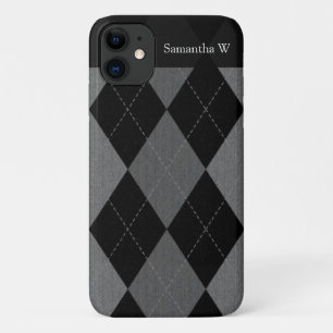 Black and Charcoal Grey Argyle Case-Mate iPhone Case