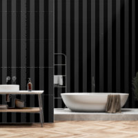 Black And Charcoal Grey Ultra Wide 4 Inch Stripe