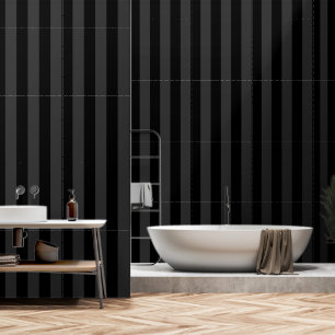 Black And Charcoal Grey Ultra Wide 4 Inch Stripe Wallpaper