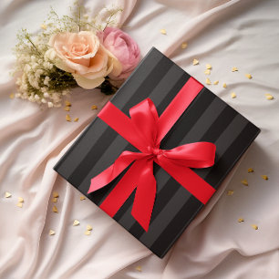 Black and Charcoal Stripes Wrapping Paper