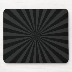 Black and Charcoal Sun Burst Decor Mouse Pad