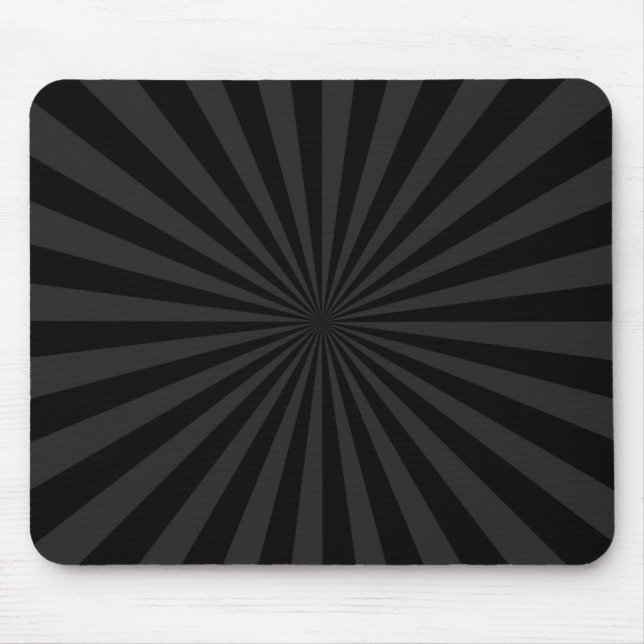Black and Charcoal Sun Burst Decor Mouse Pad (Front)