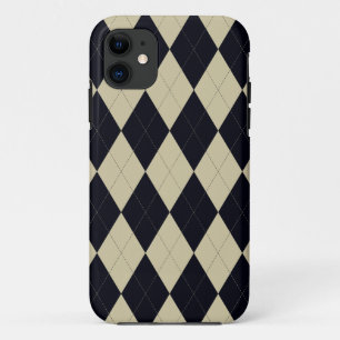 Black and Cream Argyle Universal iPhone 5 Case