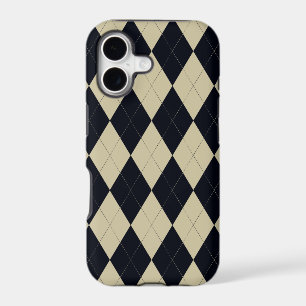 Black and Cream Argyle Universal iPhone 5 Case