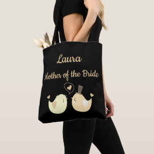 Black and Cream Cute Mother of the Bride Tote Bag