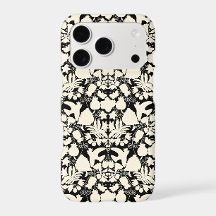 Black and Cream Folk Art Otomi Symmetrical Pattern