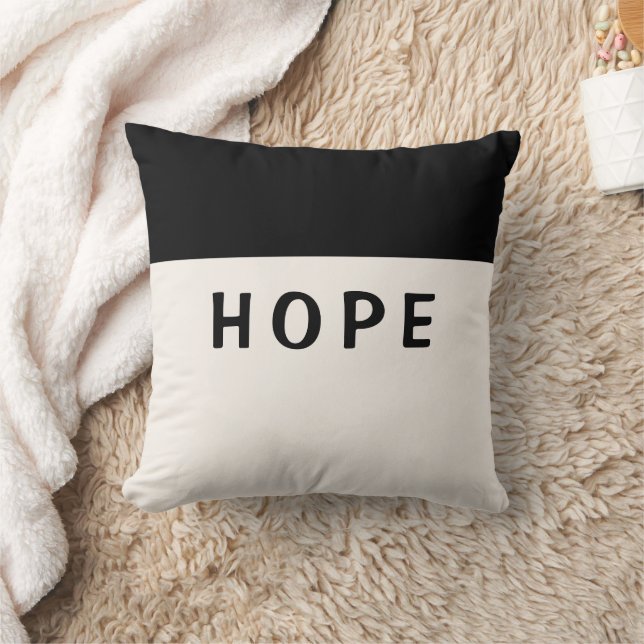 Black and Cream "Hope"  Cushion (Blanket)