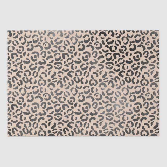 Black and Cream Leopard Print      Tissue Paper (Front)