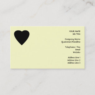 Black and Cream Love Heart Design. Business Card