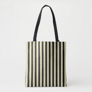 Black and Cream Pinstripe Wedding Elegant   Tote Bag