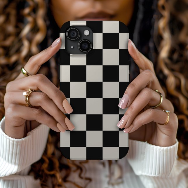Black and Cream Retro Check Case-Mate iPhone Case (Creator Uploaded)