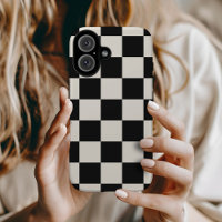 Black and Cream Retro Check