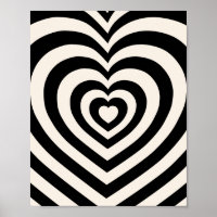 Black And Cream White Hearts