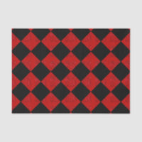 Black and crimson red diamond chequered pattern